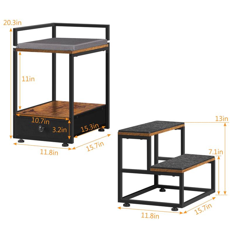 Pet Window Perch with Stairs Dog Bunk Bed for Small Dogs
