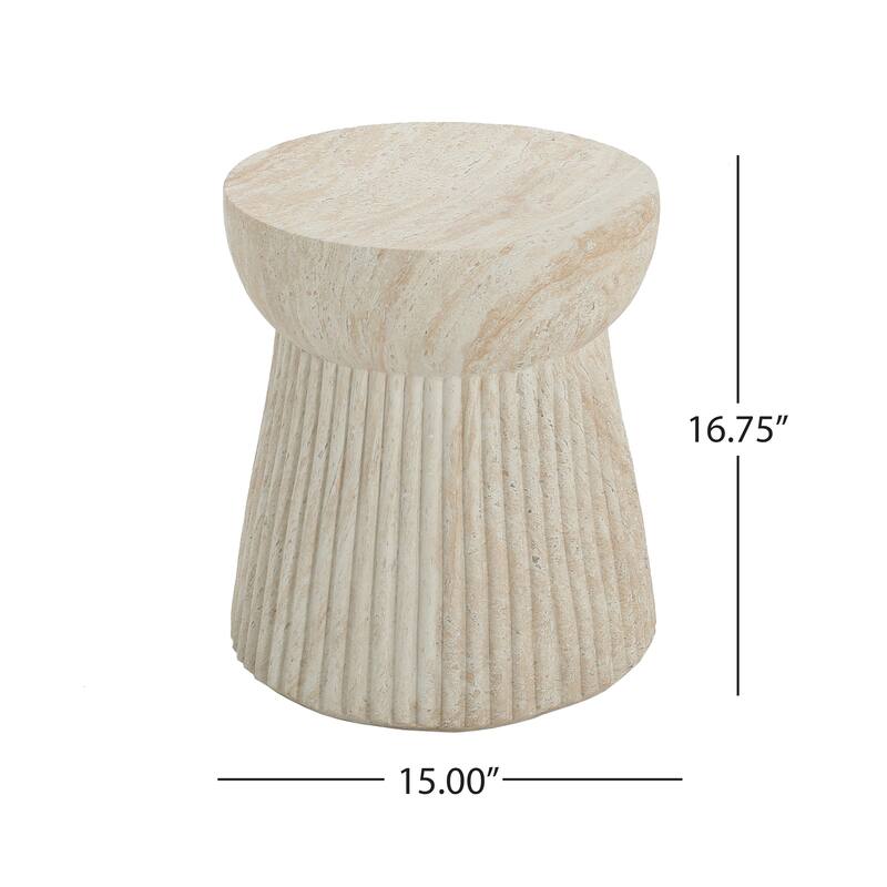 Christopher Knight Home - Isabella Outdoor Travertine Concrete Side Table