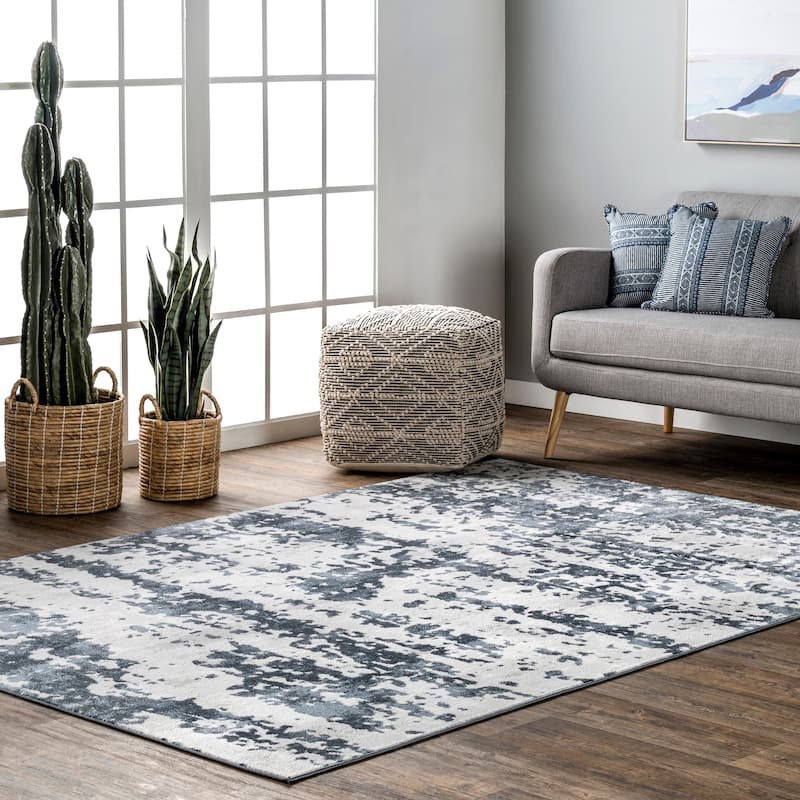 Nuloom Ginny Contemporary Speckled Abstract Area Rug - 4'3" x 6' - Blue - Rectangle