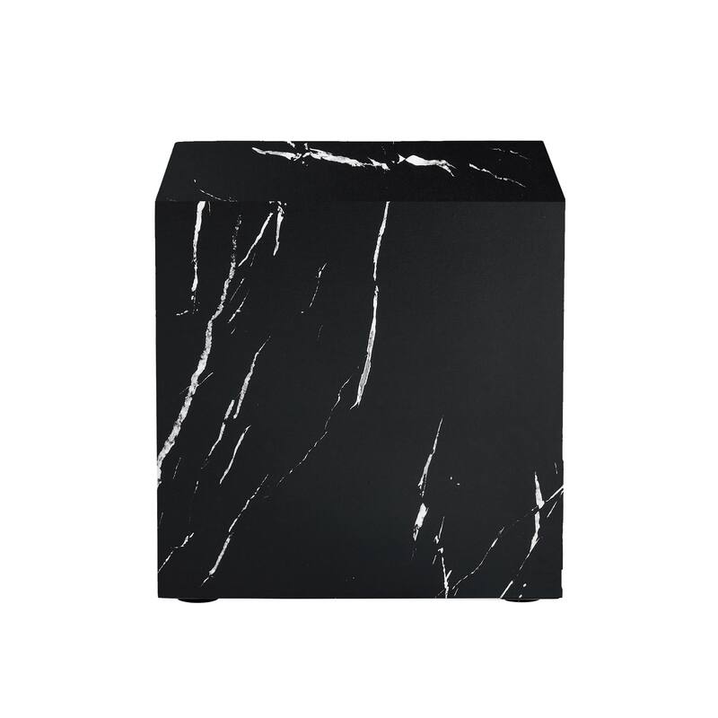 GDFStudio Balthazar Wood Marble Texture Coffee Table