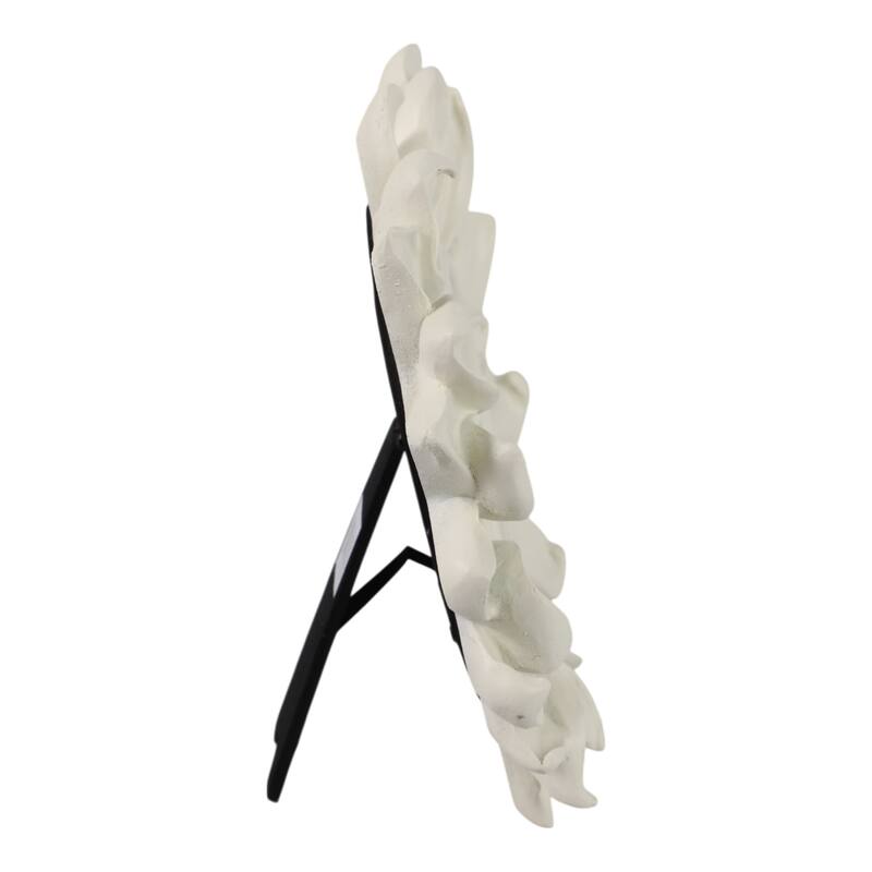 Ivory 4x4 in. Polyresin Novelty Boho Sunflower Photo Frame