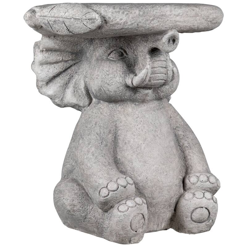 Elephant Outdoor Garden Plant Stand - 12.25" - Gray