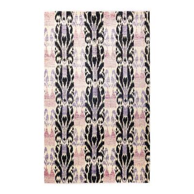 Overton Hand Knotted Wool Vintage Inspired Modern Contemporary Modern Ivory Area Rug - 6' 0" x 9' 3"