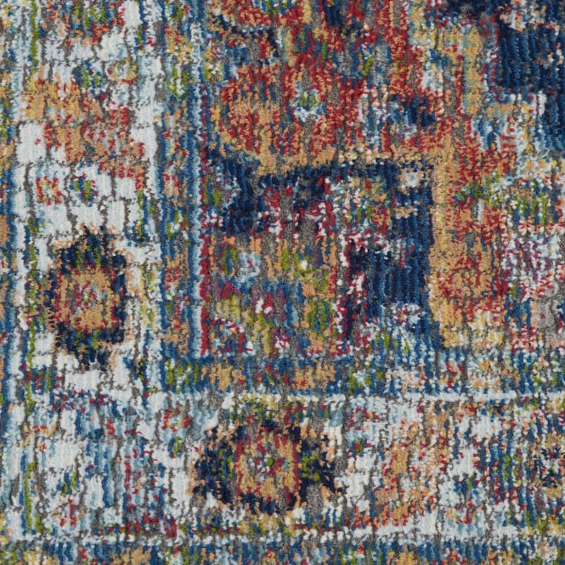 Power Loomed Distressed Abstract Floral Traditional Non Skid Area Rug - 96' X '28' X '0.5
