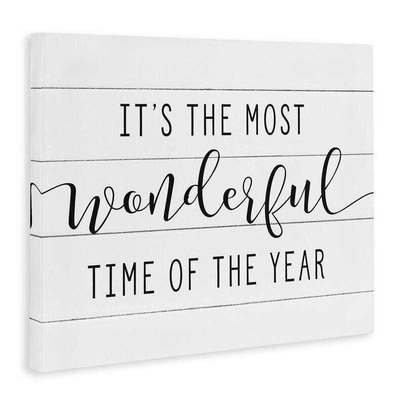 Stupell Holiday Most Wonderful Time Of The Year Canvas Wall Art, 16 x 20, Proudly Made in USA