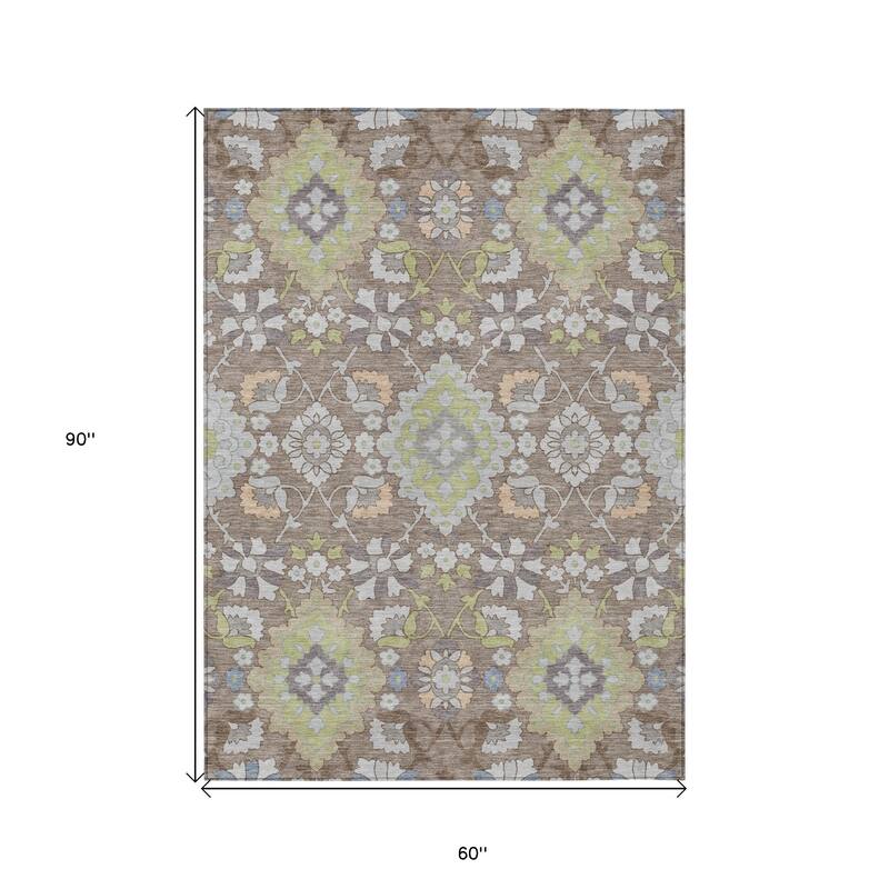 HomeRoots Oriental Traditional Rectangle Outdoor Rug