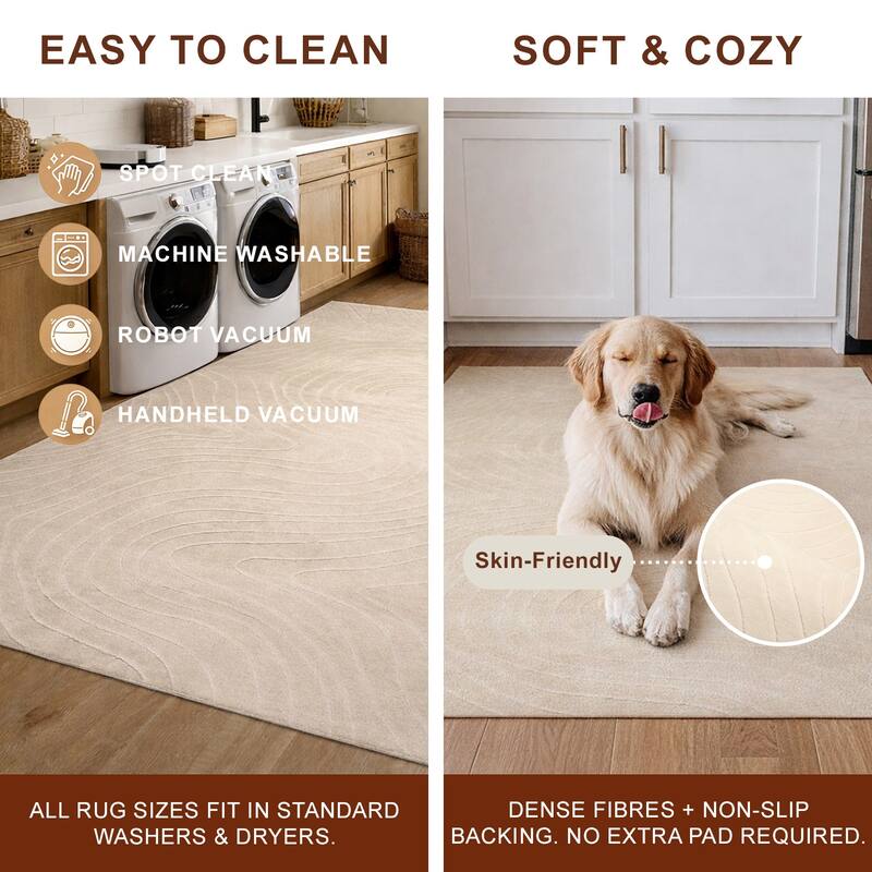 ECARPETGALLERY Somos Modern Machine Washable Area Rug