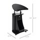preview thumbnail 4 of 8, HOMCOM Height Adjustable Laptop Cart Rolling Mobile Podium Desk Stand with Swivel Top & Storage - Black