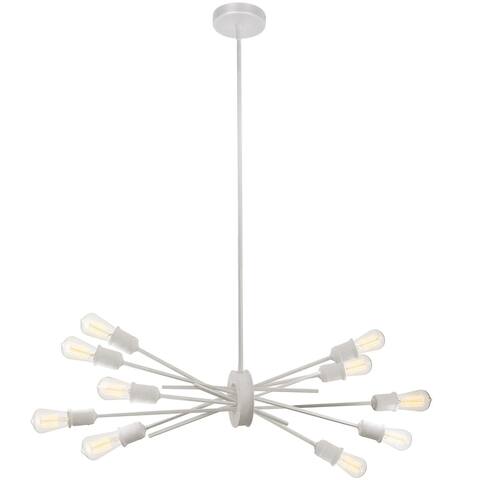 10 Light Incandescent Horizontal Pendant Matte White