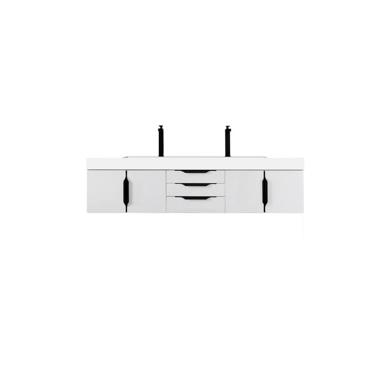 James Martin Vanities 983-V72D-W-B-GW Columbia 72" Wall Mounted Double - Glossy White