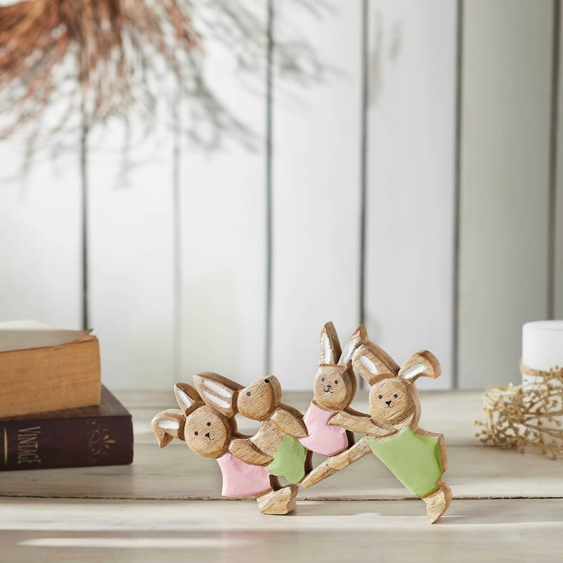 Bunny Hop Wooden Bunnies Playtime Natural 7x9.5x1