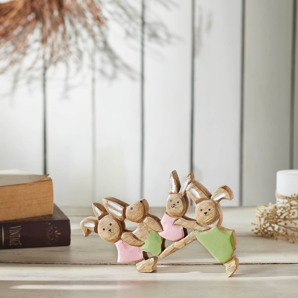 Bunny Hop Wooden Bunnies Playtime Natural 7x9.5x1