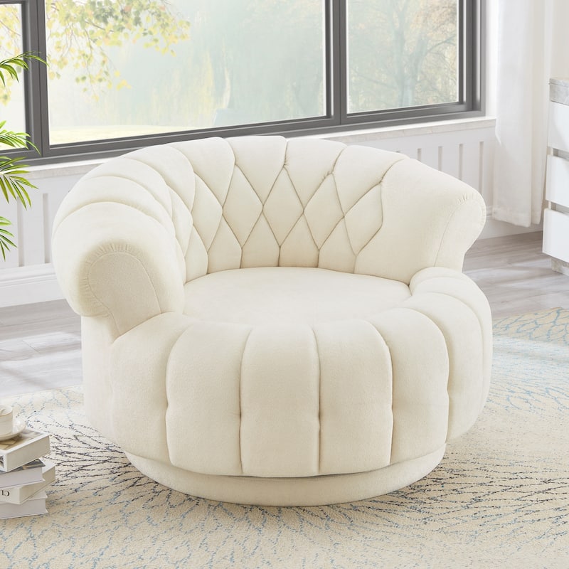 Accent Chair 360°Swivel Chair Sofa Barrel Swivel Chair Round Club Chair