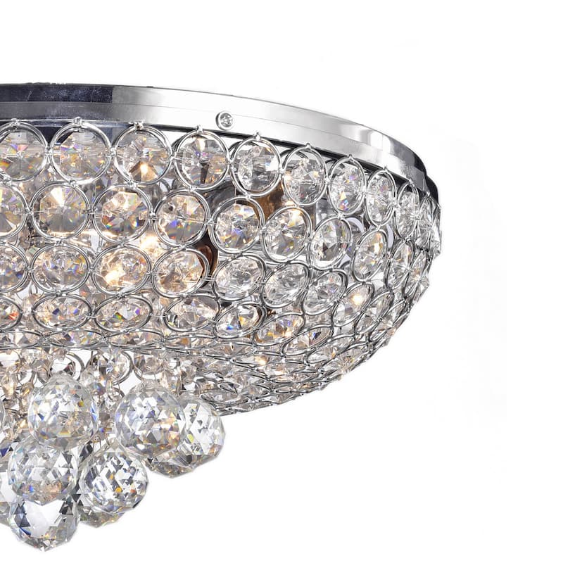 Francisca 4-light Chrome Finish Flush Mount Crystal Chandelier