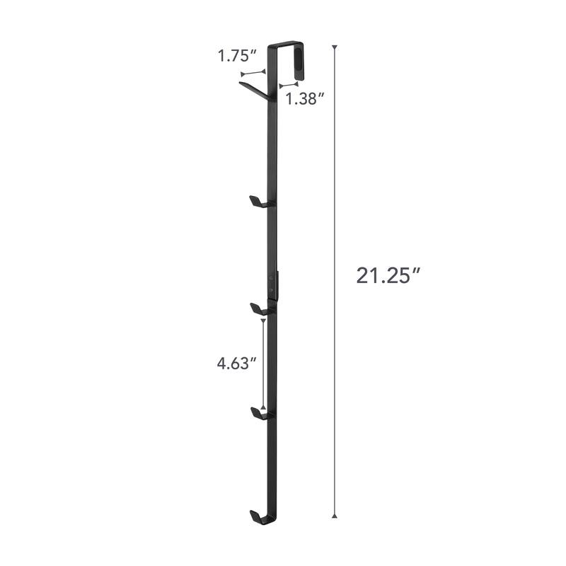 Yamazaki Home Over-the-Door Vertical Hooks, Steel, Up To 1.375" Door, Holds 11 lbs - L 3.54 x W 0.59 x H 21.26 inches