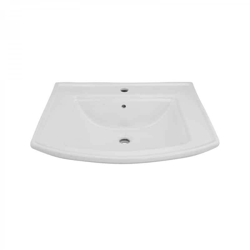 Florence White Ceramic Wall Mounted Sink with Overflow, Backsplash and Faucet Hole