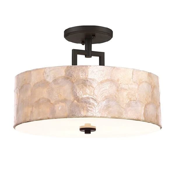 3-Light shell chandelier Oil-Rubbed Bronze hall lights ceiling mount ...