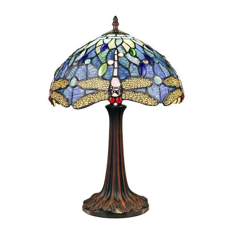 Tiffany Style Dragonfly Design 1-light Dark Bronze Table Lamp