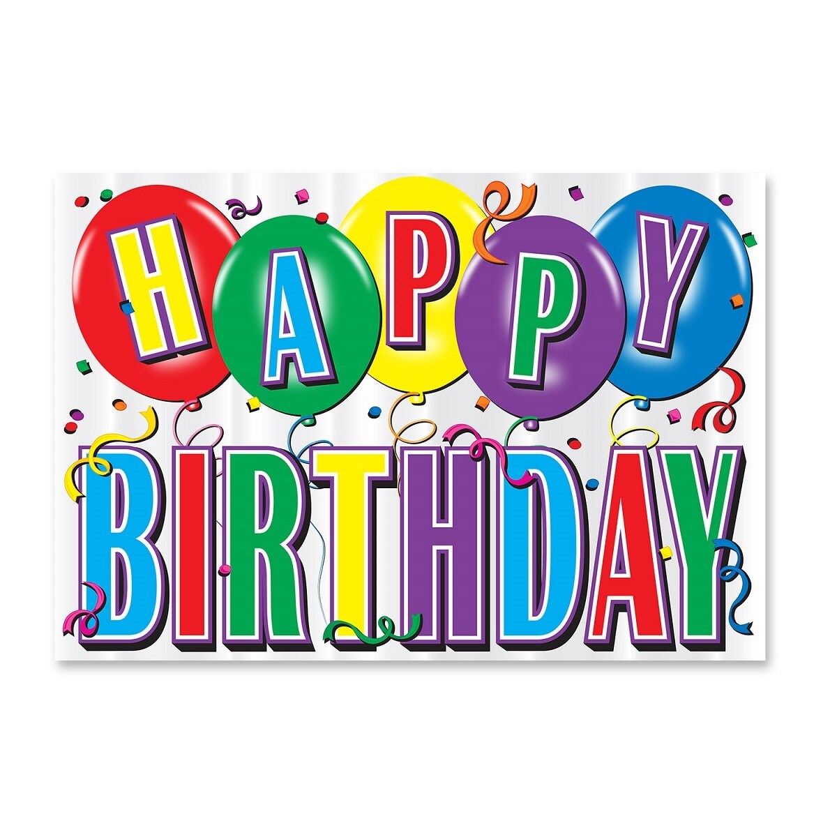 Shop Club Pack Of 12 Decorative Hi Gloss Foil Happy Birthday Signs