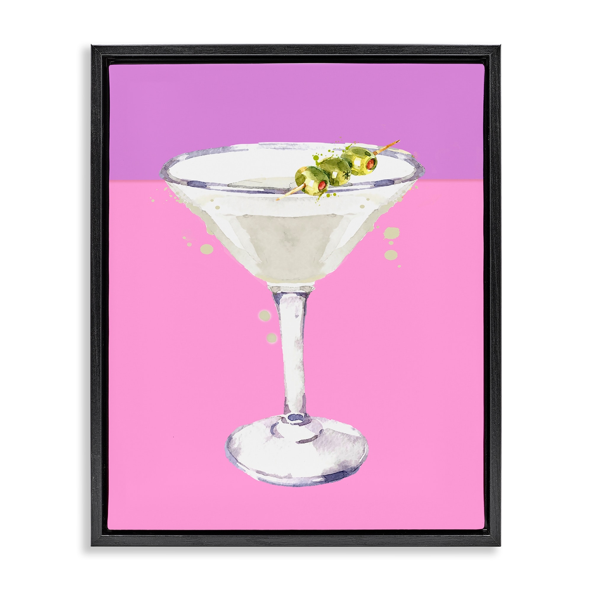 Stupell Bright Olive Martini Framed Floater Canvas Wall Art Design By Susan Jill