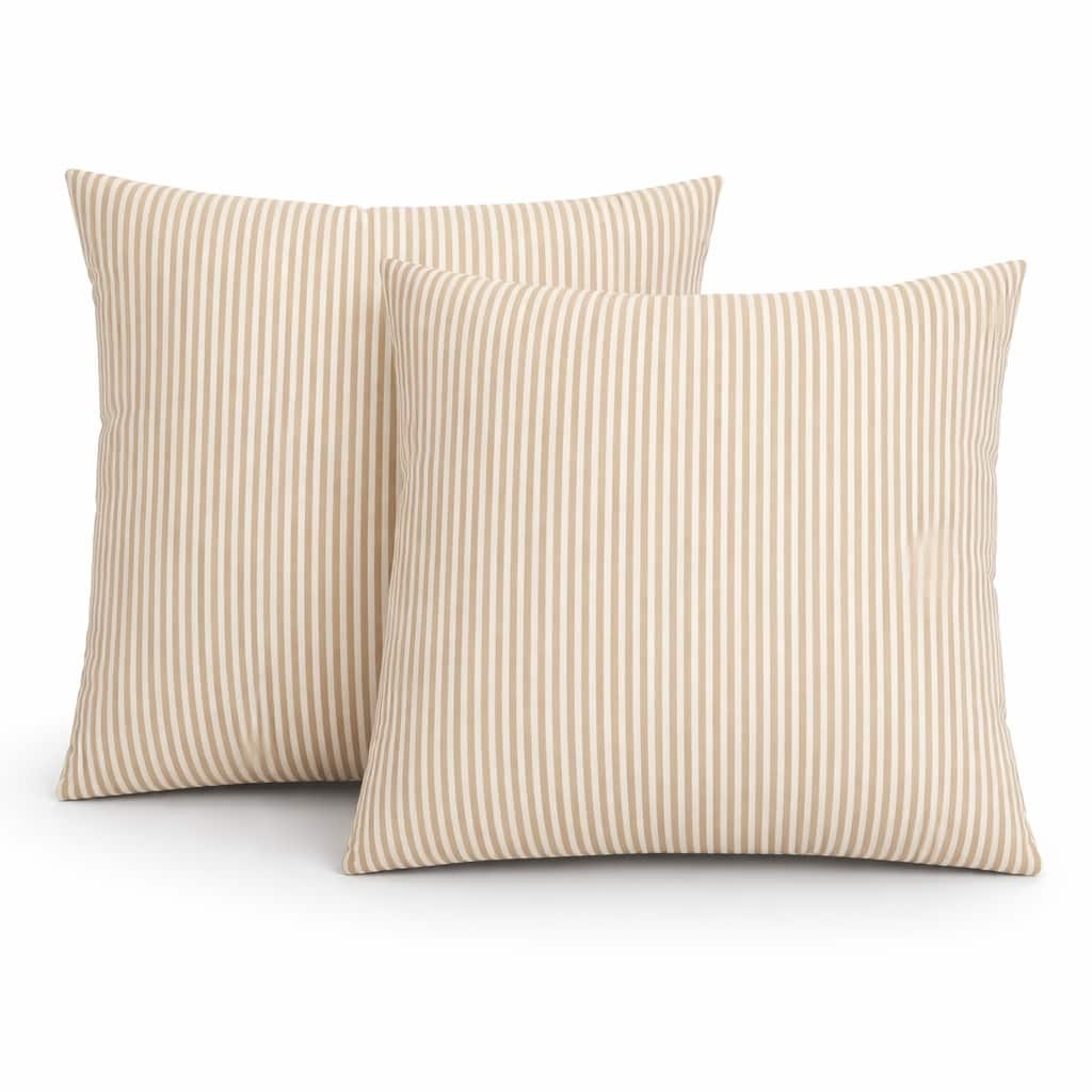 2 Pack Outdoor Throw Pillows, Waterproof & Fade-Resistant Patio Cushions, Soft & Comfortable Decorative Pillow Covers (18"x18")