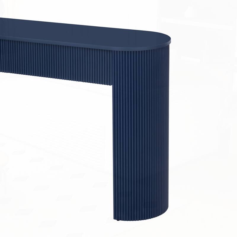 Oval Top Console Table with Storage