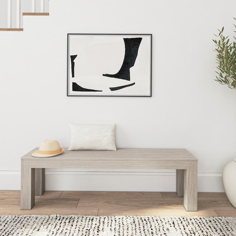 Plank and Beam Solid Wood Modern Dining Bench - 61"