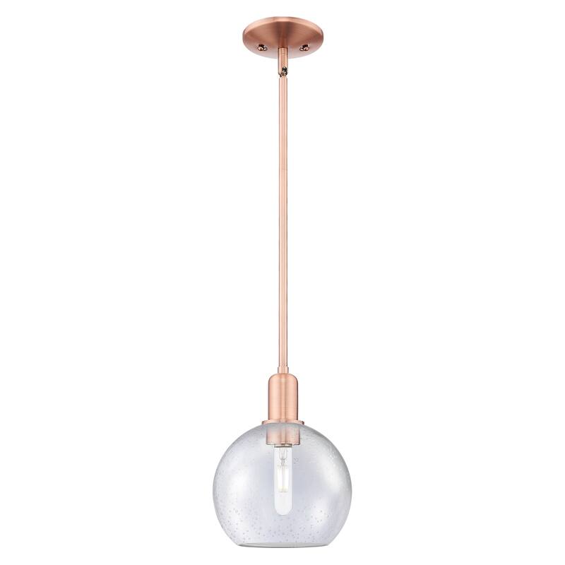 Innovations Lighting Endless Possibilities Arcadia - Athens - 1 Light 8" Stem Hung Mini Pendant - Antique Copper/Seedy