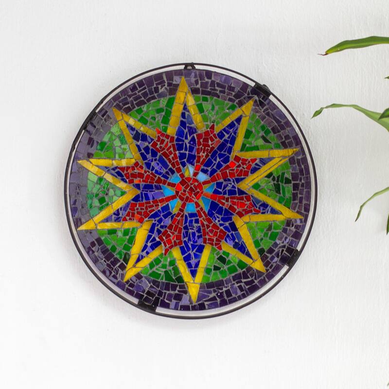 Novica Handmade Star Of Hope Glass Mosaic Wall Art
