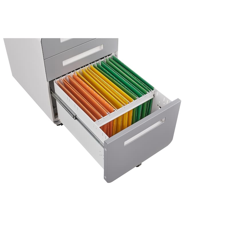 3 Drawer Mobile File Cabinet,Versatile Cabinet,5 Wheel Design Anti-Tilting Cold Rolled Steel Waterproof Moisture-Proof