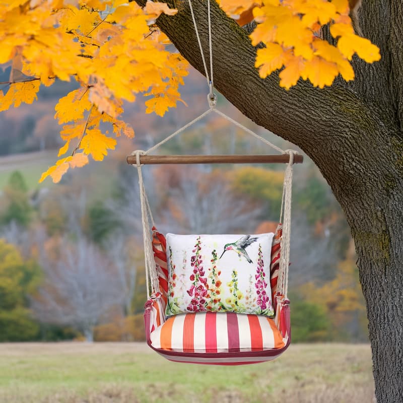 Magnolia Casual Swing Set 4 piece - Cristina Stripe w/ Foxgloves w/Hummingbird