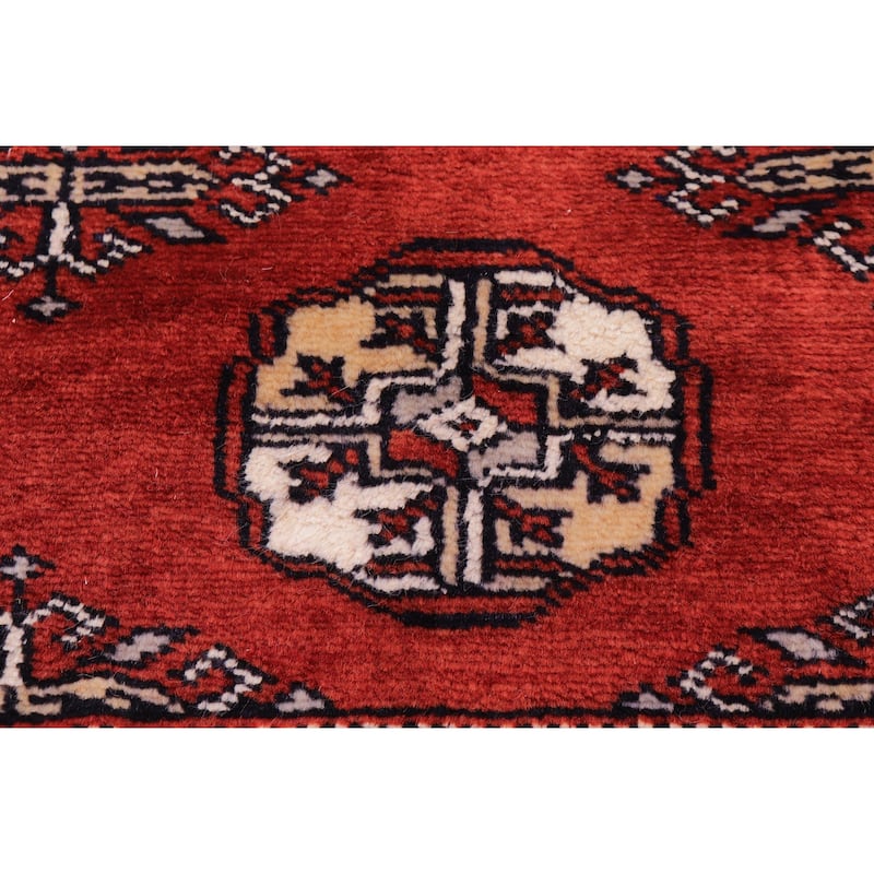 Rustic Bokhara Farrell Rust/Beige Hand Knotted Wool Runner - 2'7'' x 11'7''