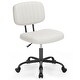 preview thumbnail 3 of 21, Armless Home Office Desk Chair, PU Leather Low Back Task Chair with Wheels, Adjustable Height 360° Rolling Vanity Chairs - N/A