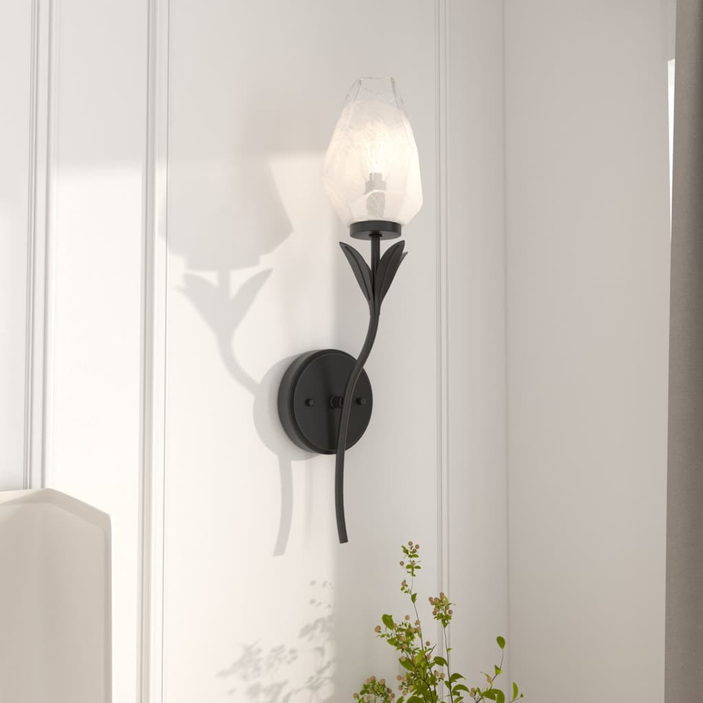 Acroma 1-Light Glass Shaded Dimmable Wall Sconce Listed