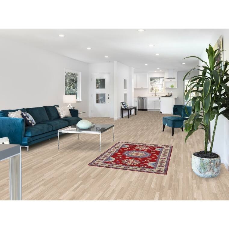 Red Kazak Accent Rug Handmade Wool Carpet - 3'4" x 4'8"