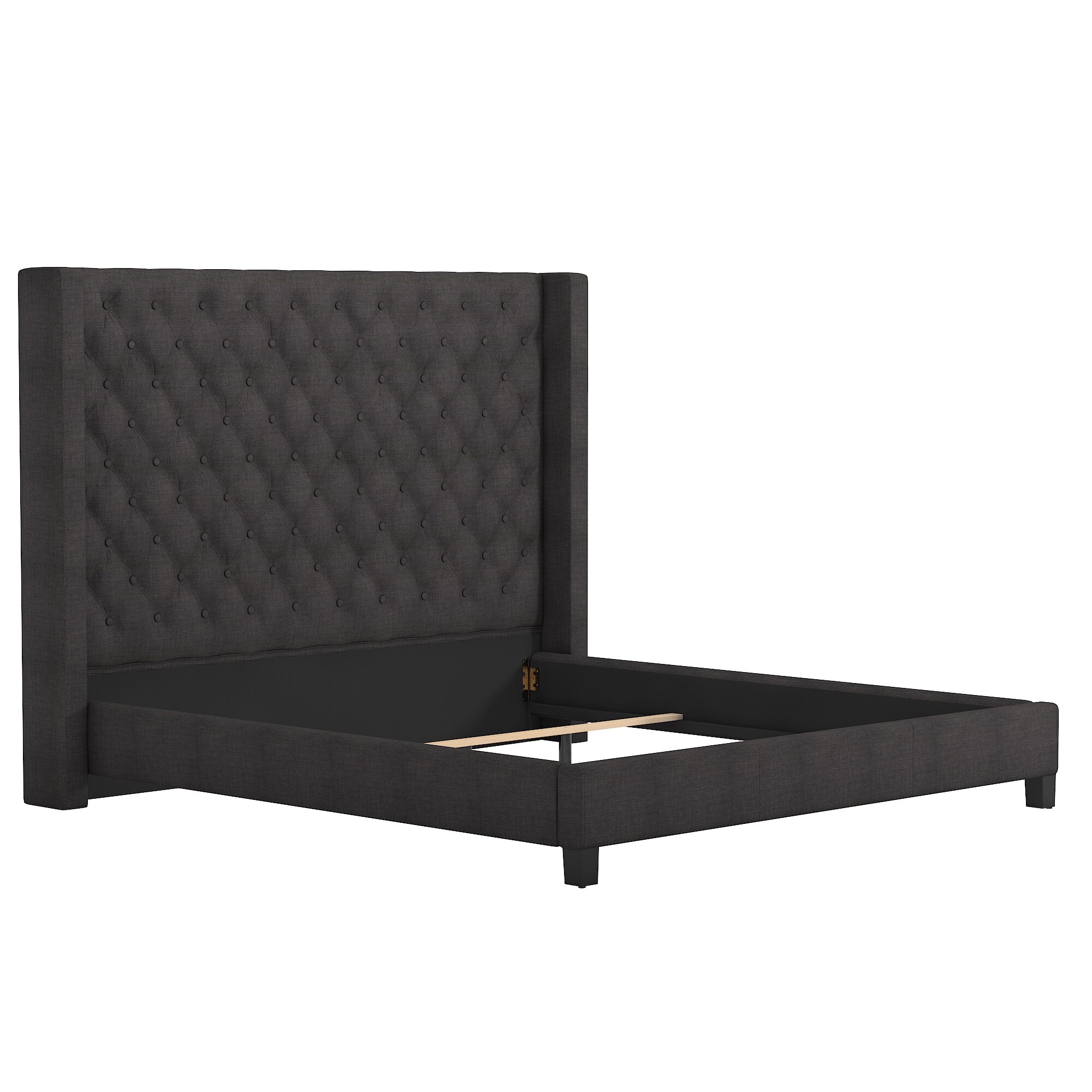 Naples wingback button tufted high headboard clearance bed by inspire q artisan