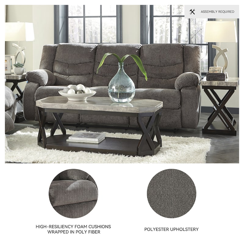 Signature Design by Ashley Tulen Gray Reclining Sofa - 63" W x 40" D x 40" H