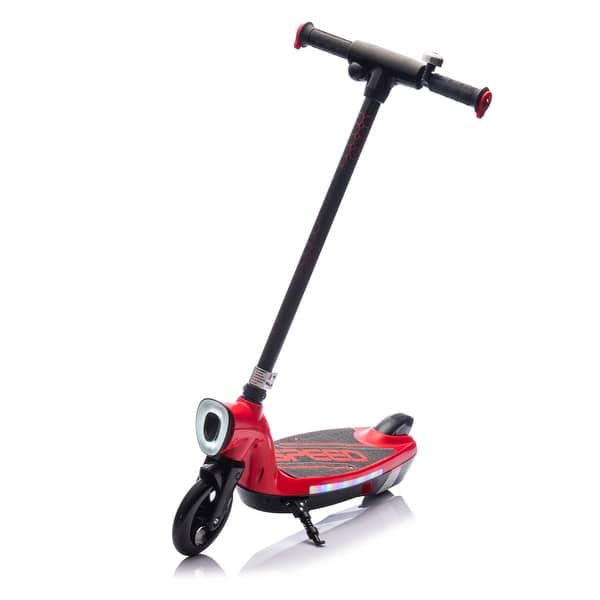 slide 2 of 10, Kids Ride On Electric Scooter With Kickstand, Scooter Bell,Faster Speed And Longer Usage Time, Rear Brake - Red Red