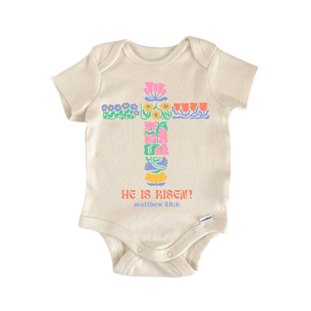 He Is Risen Jesus Christian Religious God - Baby Boy Girl Clothes Bodysuit