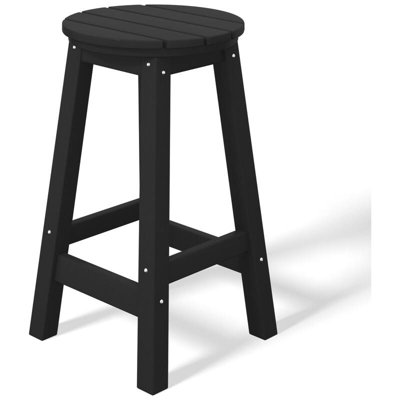 Polytrends Laguna Hdpe All Weather Outdoor Patio 24" Round Counter Stool (Set Of 3)