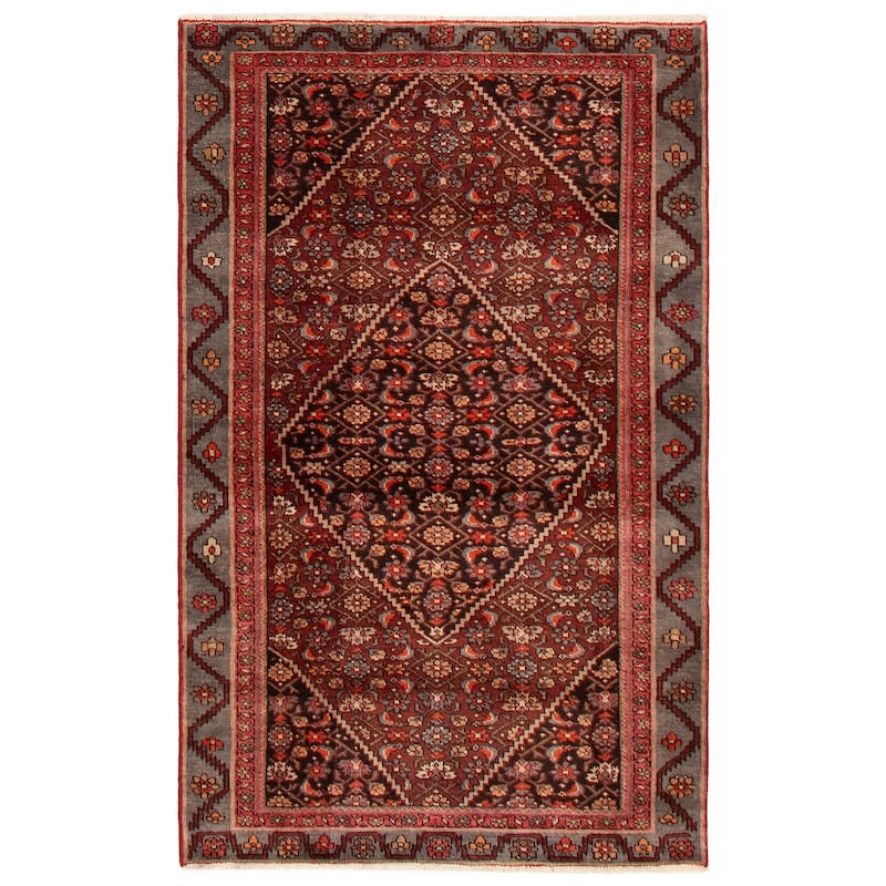 ECARPETGALLERY Hand-knotted Anatolian Vintage Red Wool Rug - 4'0 x 6'3 - Dark Red - 4'0 x 6'3