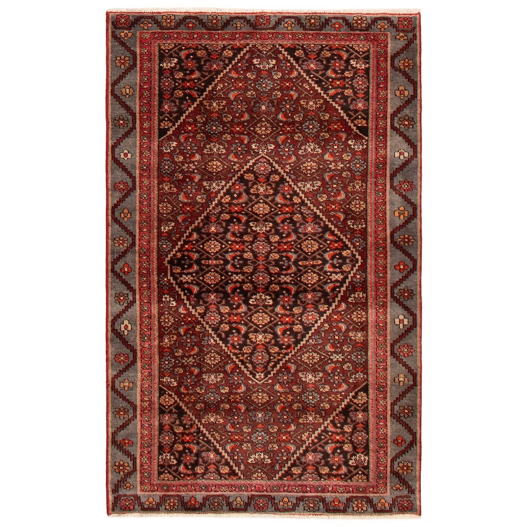 ECARPETGALLERY Hand-knotted Anatolian Vintage Red Wool Rug - 4'0 x 6'3