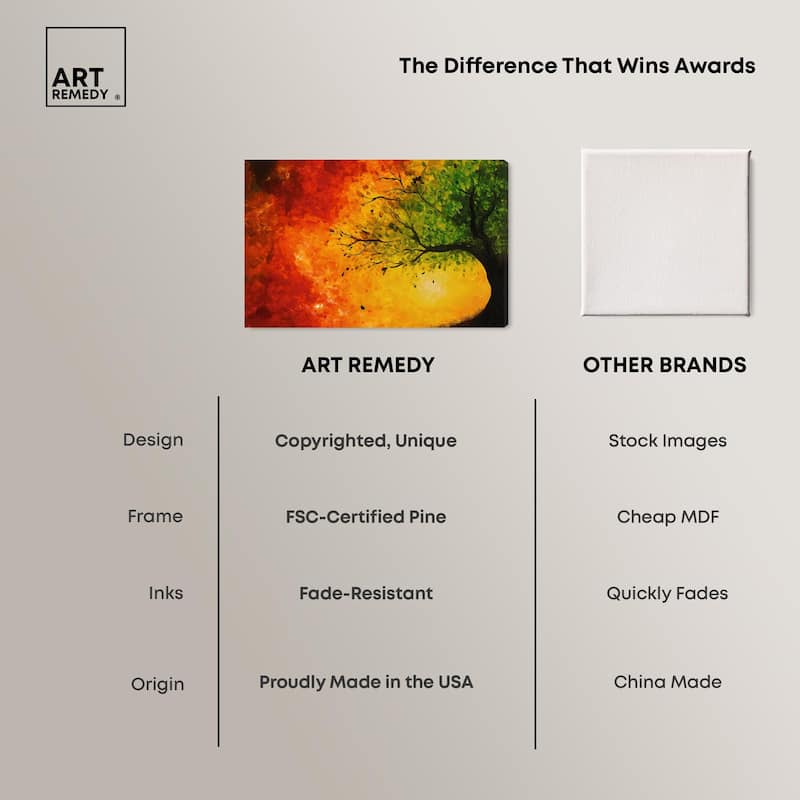Fire and Ice Tree I Canvas by Art Remedy, Gallery Wrapped