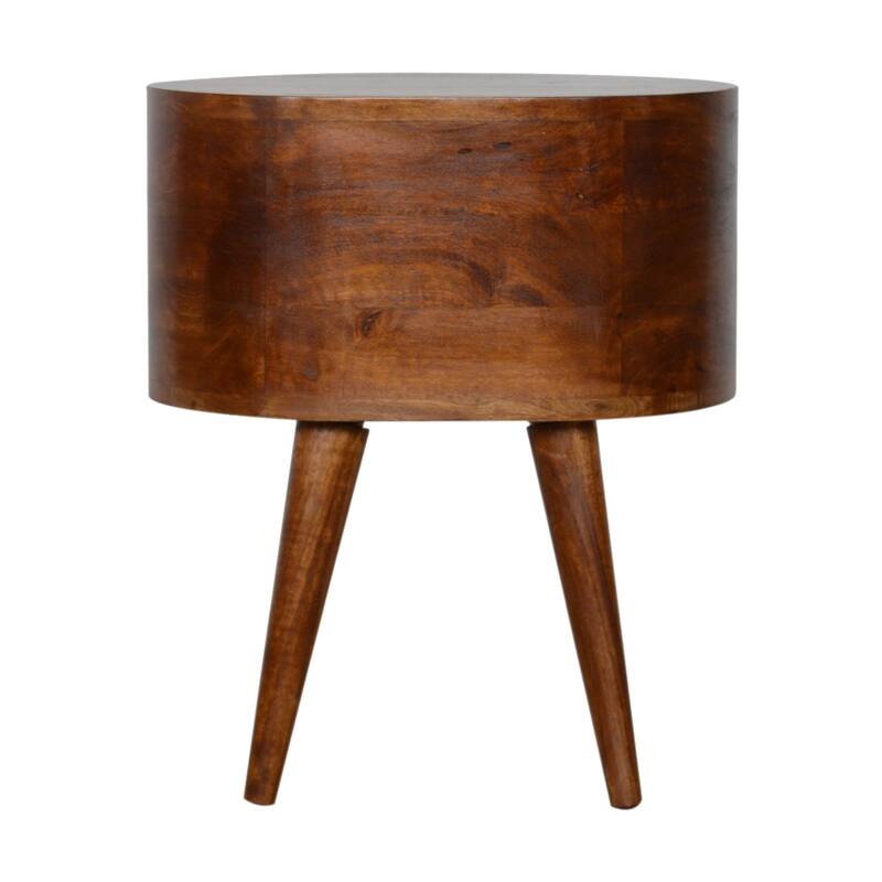 Chestnut Rounded Bedside Table