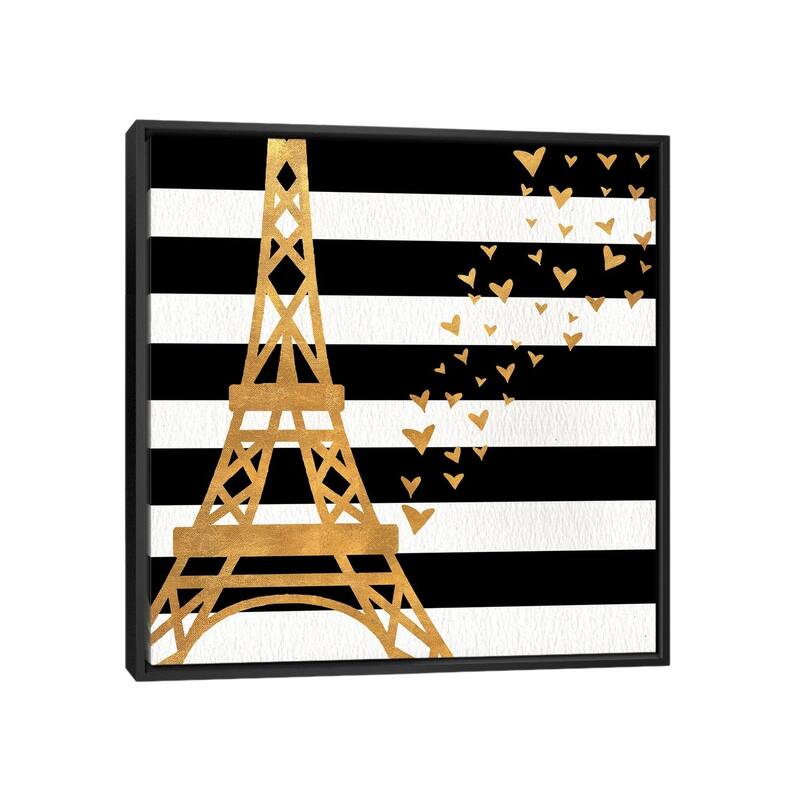 iCanvas "Eiffel Tower Love" by SD Graphics Studio Framed - Black - 26x26