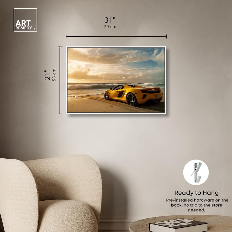 Beach Sports Car Canvas by Art Remedy