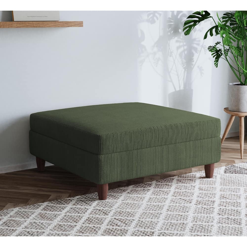 40" W Oversized Corduroy Upholstered Ottoman