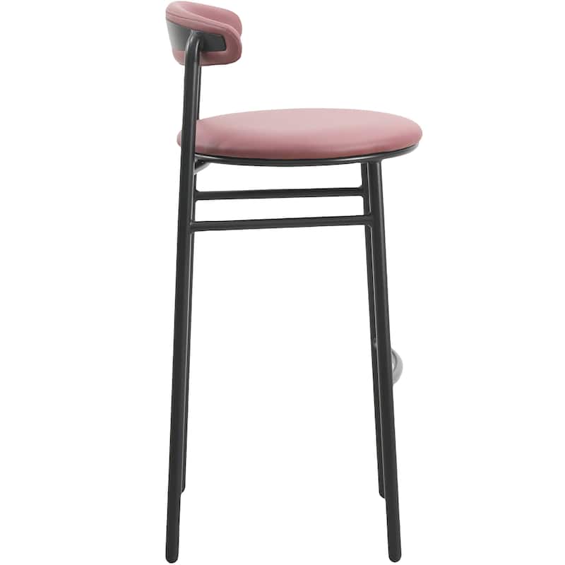 Polyster Bar Stool in Black Stainless Steel Lume Series by LeisureMod