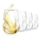 preview thumbnail 1 of 7, Final Touch Set of 4 Conundrum Stemless White Wine Glasses - 9 oz 9 oz - Clear