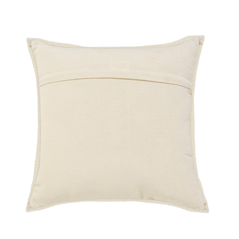 HomeRoots 20" X 20" Gray And Cream 100% Cotton Zippered Pillow